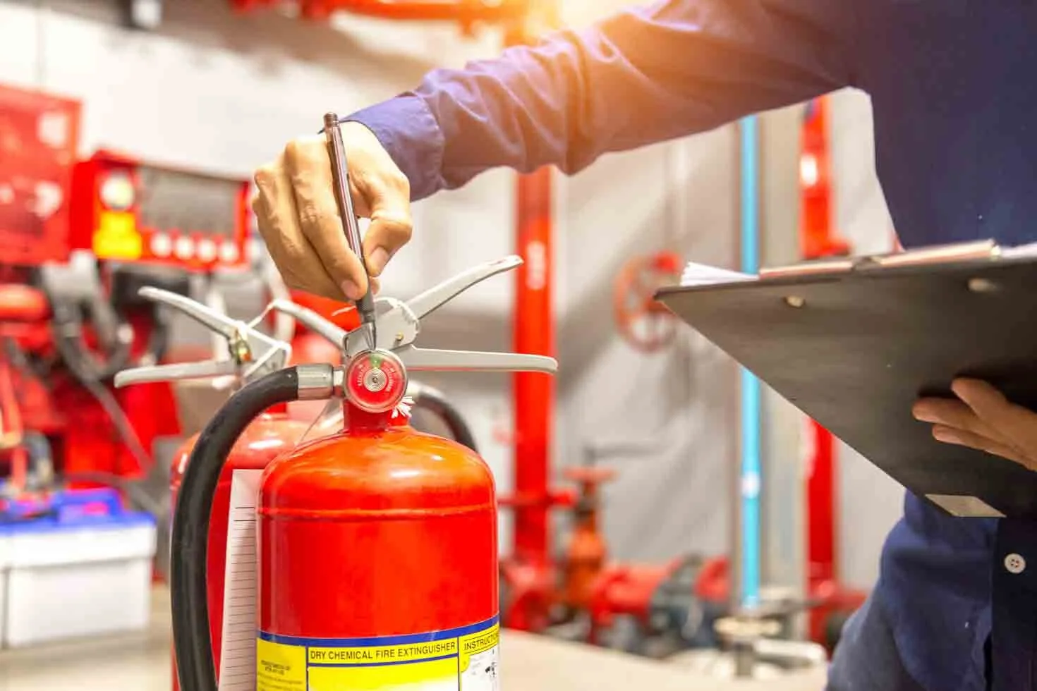 Fire extinguisher maintenance process